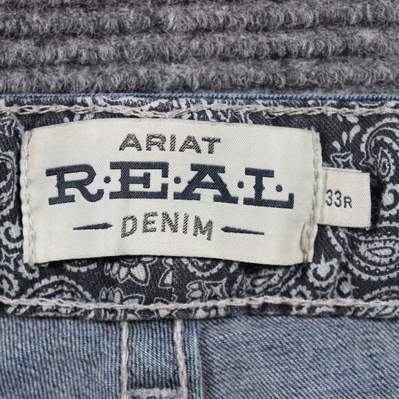 Ariat Jeans Womens 33 Blue Rainstorm Real Straight Stretch - Picture 5 of 13